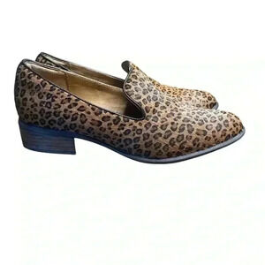 Sofft Severn Leopard Cheetah Print Calf Hair Loafers Shoes Women's 7M preloved